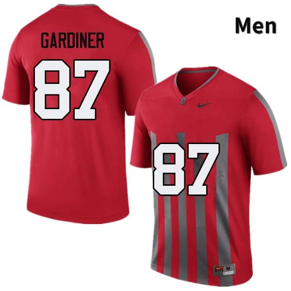 Ohio State Buckeyes Ellijah Gardiner Men's #87 Throwback Authentic Stitched College Football Jersey